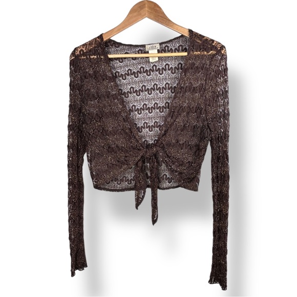 4/$20 🌺 Creative Design Works Sheer Tie-Front Bolero - Picture 1 of 2